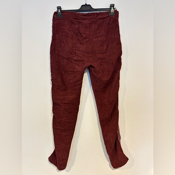 Made in Italy Burgundy Drawstring Jogger Pants - Picture 3 of 6